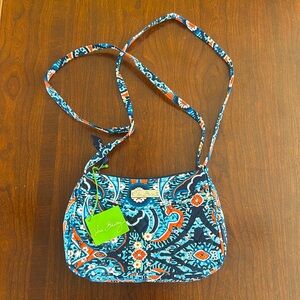 Vera Bradley Blue and Red Crossbody Bag with Adjustable Strap
